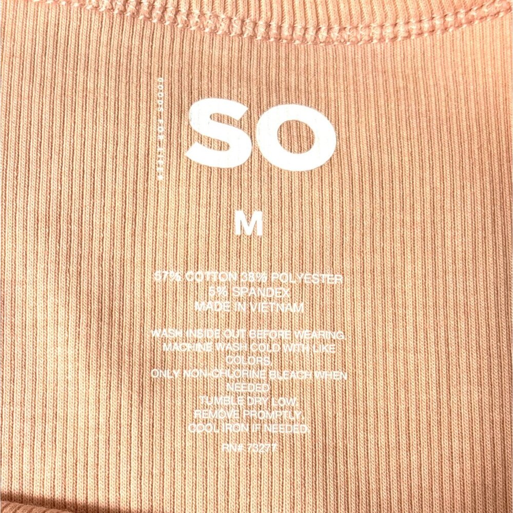 Soft Ribbed Long Sleeve Crew Neck Basic Fitted Top Salmon Pink - Picture 3 of 5